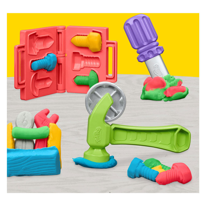 Afbeelding laden in galerijviewer, Play-doh stempelen en zagen speelset - boetseerklei - kindergereedschap