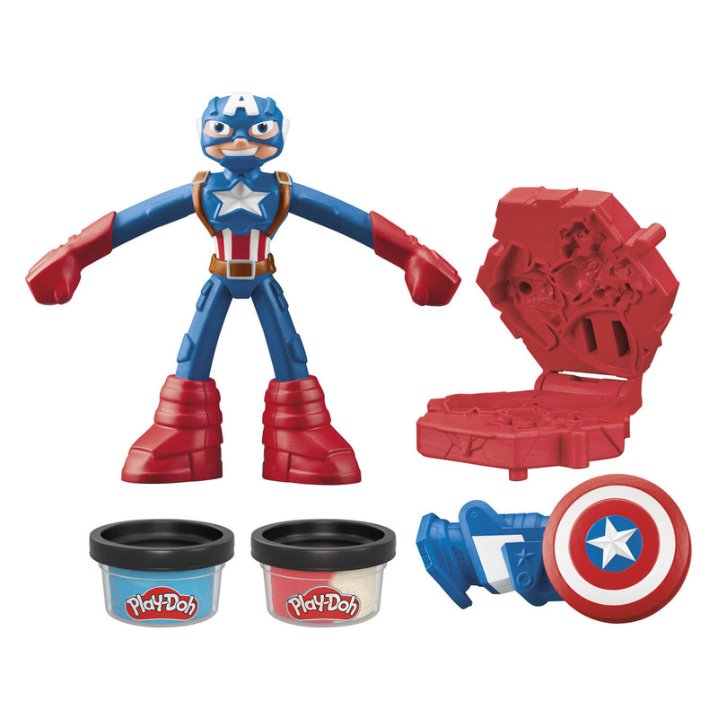 Afbeelding laden in galerijviewer, Play-doh marvel captain america stempelschild - boetseerklei