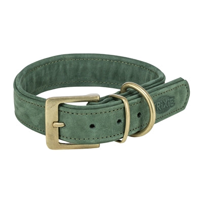Afbeelding laden in galerijviewer, Trixie halsband hond pure leer saliegroen
