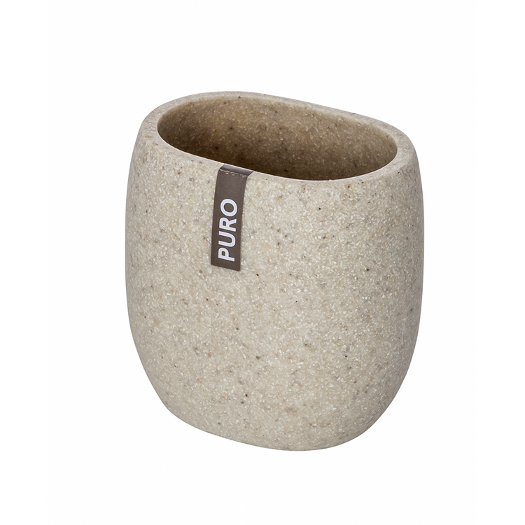 Afbeelding laden in galerijviewer, Wenko 1064992 - tandenborstelbeker puro beige | 2 stuks