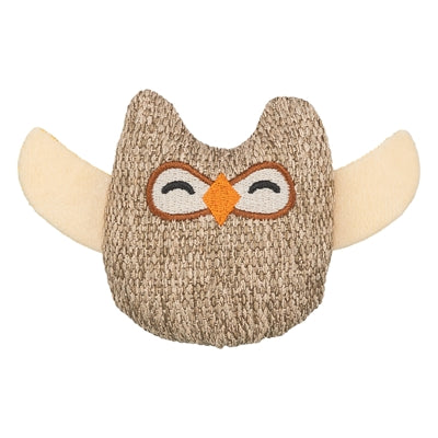 Afbeelding laden in galerijviewer, Trixie uil stof pluche met kattenkruid catnip beige