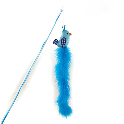 Afbeelding laden in galerijviewer, Happy pet tabby patch kattenhengel vogel blauw
