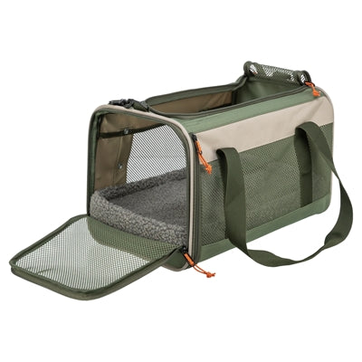 Afbeelding laden in galerijviewer, Trixie tas marlon maximaal 7 kg beige olijfgroen