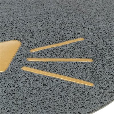 Afbeelding laden in galerijviewer, Trixie kattenbakmat kattenkop pvc lichtgrijs