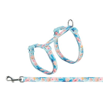 Afbeelding laden in galerijviewer, Trixie kattentuigje met riem flower power motief assorti