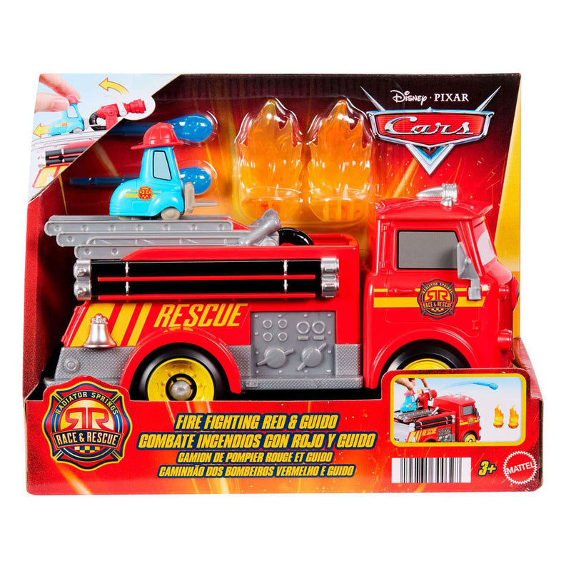 Afbeelding laden in galerijviewer, Mattel disney en pixar cars radiator springs racen en redden - brandweer - red en guido speelset