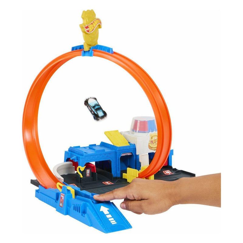 Afbeelding laden in galerijviewer, Hot wheels city superpolitiebureau - loopingbaan