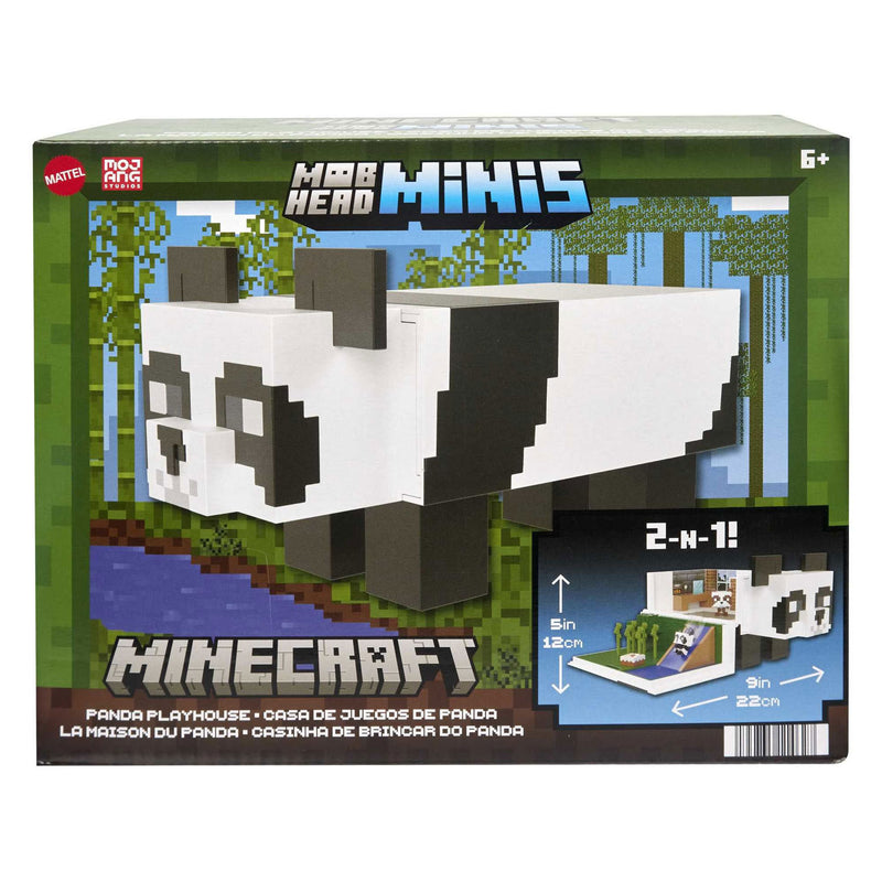 Afbeelding laden in galerijviewer, Mattel minecraft mob hoofd mini panda speelhuis speelset
