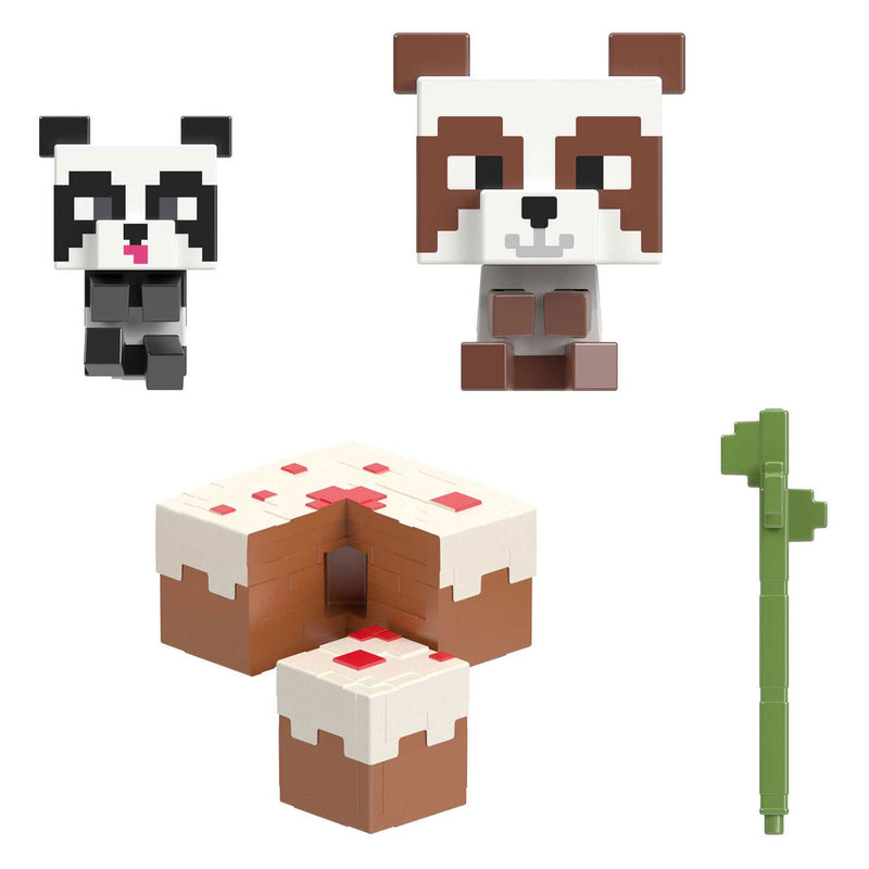 Afbeelding laden in galerijviewer, Mattel minecraft mob hoofd mini panda speelhuis speelset