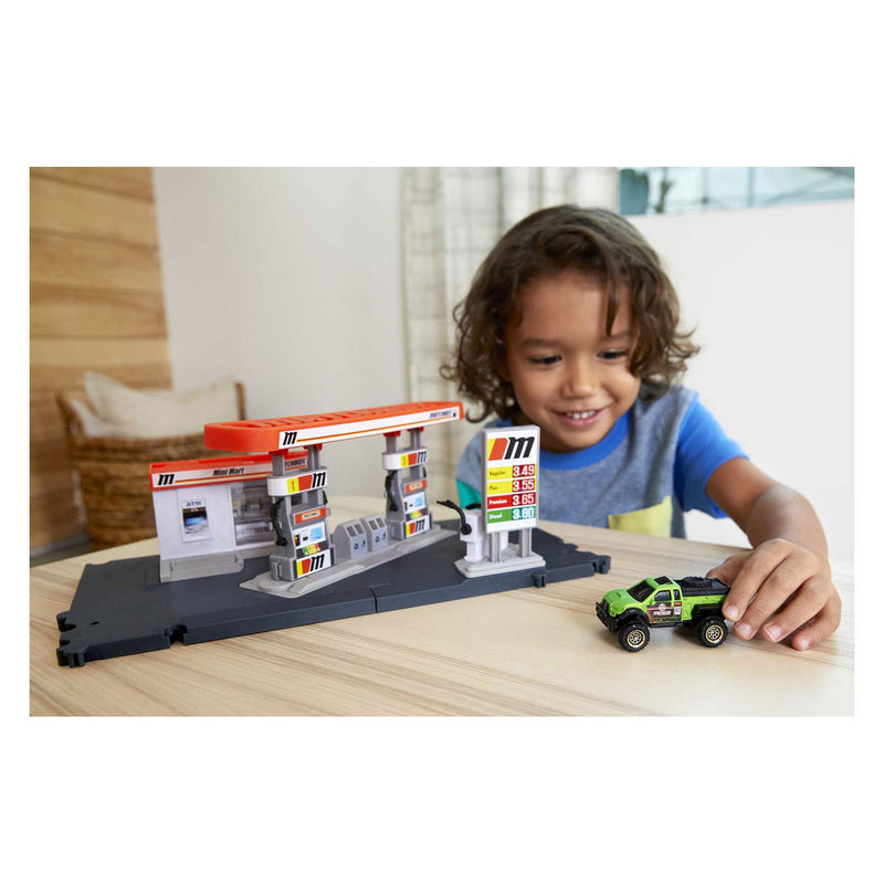 Afbeelding laden in galerijviewer, Mattel Matchbox Action Drivers Benzinestation Speelset