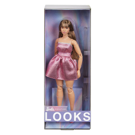 Afbeelding laden in galerijviewer, Mattel barbie looks modepop met roze jurk