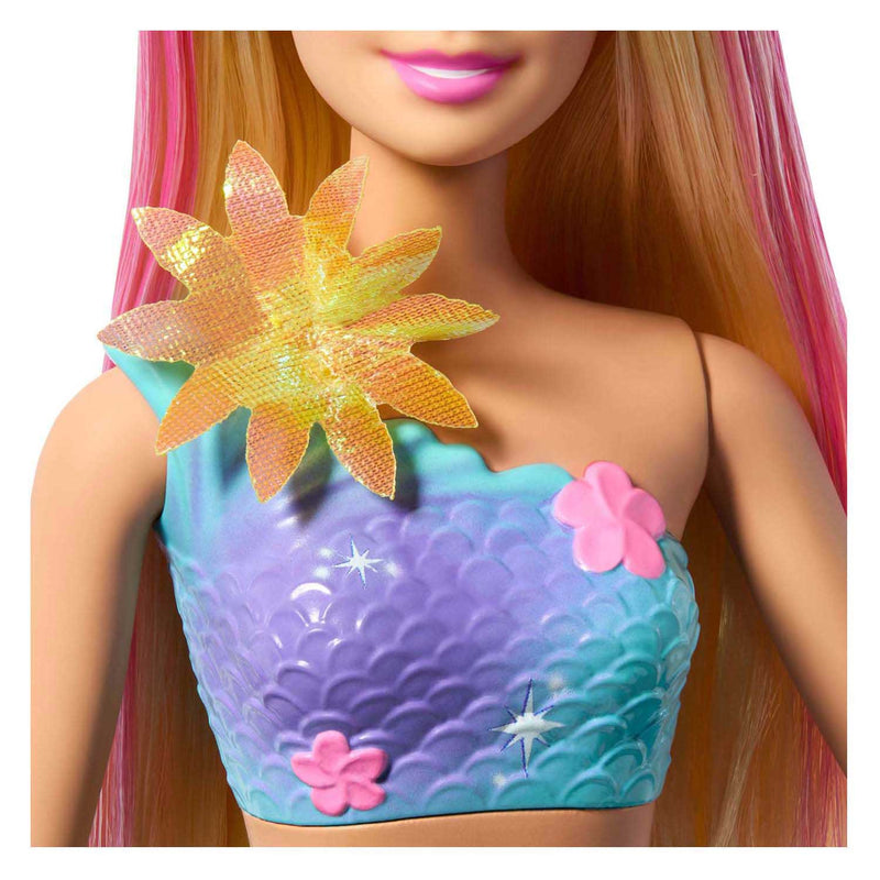 Afbeelding laden in galerijviewer, Barbie zeemeermin met magische bloemen blauw