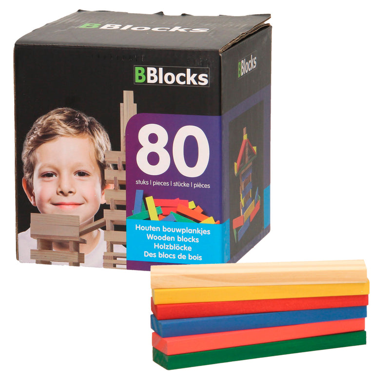 Afbeelding laden in galerijviewer, Bblocks bouwplankjes kleur, 80dlg.
