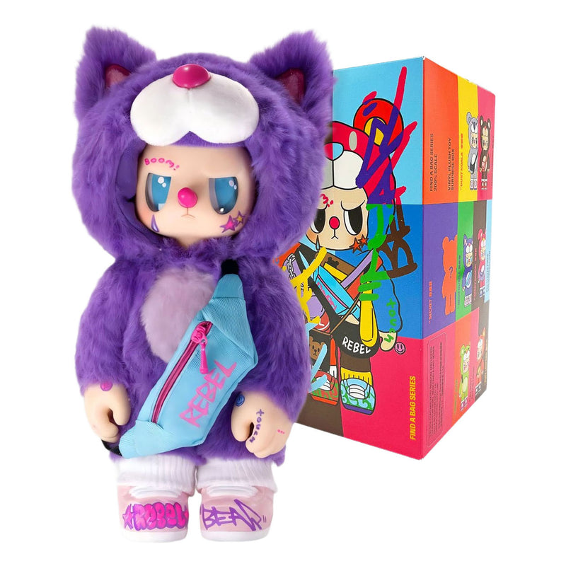 Afbeelding laden in galerijviewer, Kimmon rebel bear blind box pluche - 'find a bag' serie - verzamelfiguren