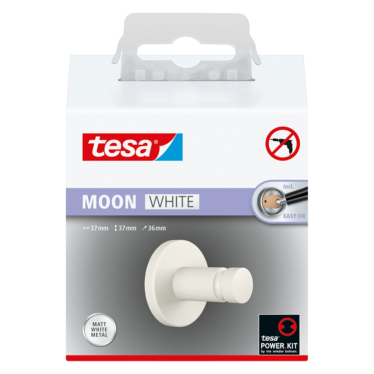 Afbeelding laden in galerijviewer, Tesa 1073533 - moon white handdoekhaak wit | 1 stuks