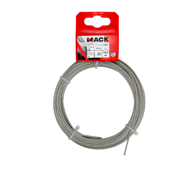 Afbeelding laden in galerijviewer, Mack 1015192 - staalkabel 7x7 rvs aisi 316 102mm wll 40 kg din en 12385-4 | 5 stuks