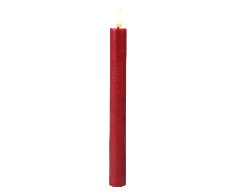 Afbeelding laden in galerijviewer, Lumineo led dinerkaarsen met flikkerende vlam rood dia.2x24,5cm was met 6 uur timer