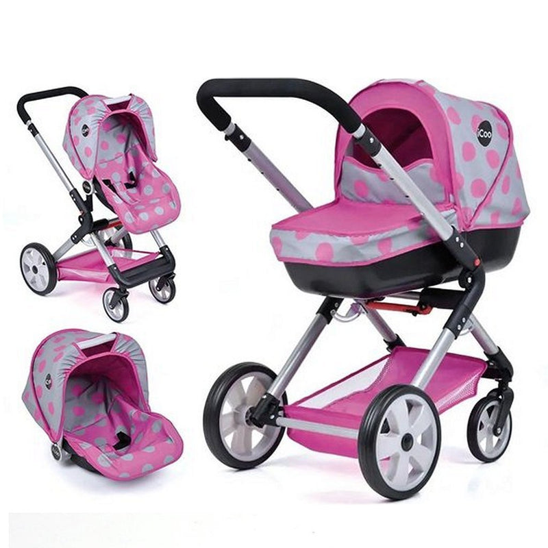 Afbeelding laden in galerijviewer, Basic icoo 4in1 manhatten poppenwandelwagen roze zwart