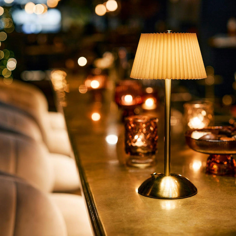 Afbeelding laden in galerijviewer, Lumineo tafellamp oplaadbaar met led oranje goud ø15xh30,5cm
