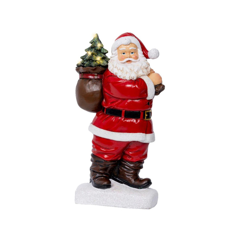 Afbeelding laden in galerijviewer, Lumineo beeld kerstman led polyresin 9x19,5x31,5cm warm wit