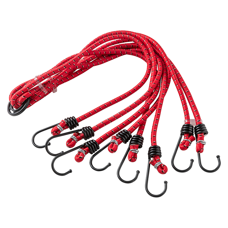 Afbeelding laden in galerijviewer, Mack 1006829 - snelbinder elastisch 8 haken rood | 5 stuks