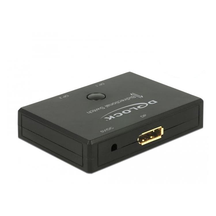 Afbeelding laden in galerijviewer, Delock displayport 2 - 1 schakelaar bidirectionele 4k 60 hz