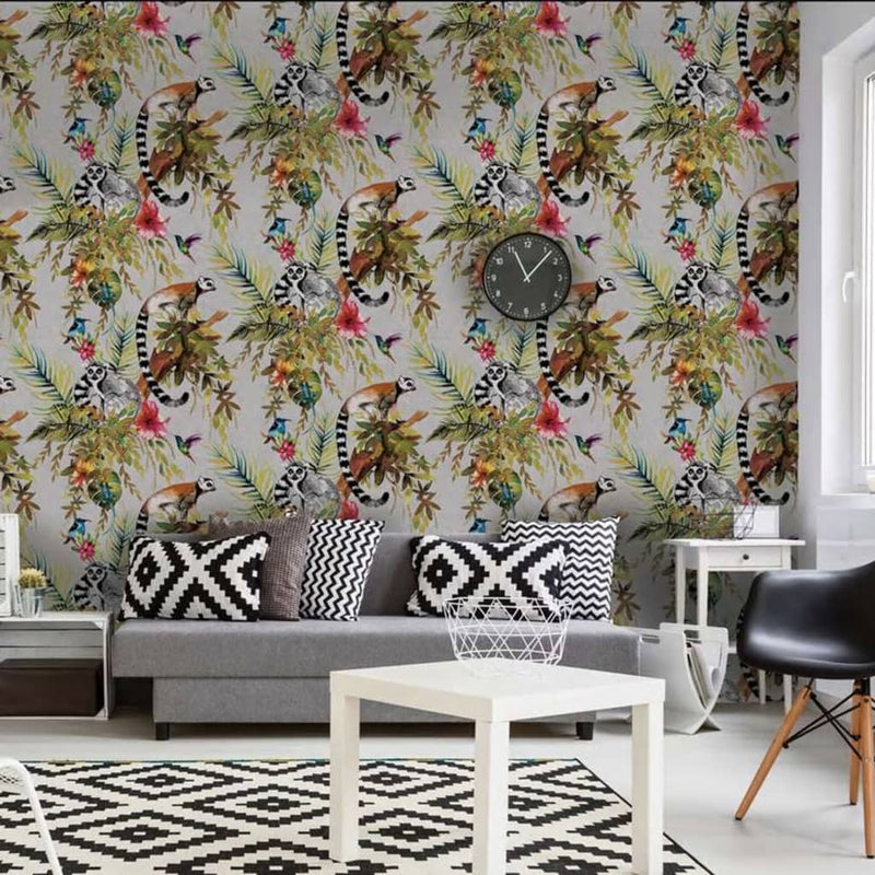 Afbeelding laden in galerijviewer, Dutch wallcoverings behang aap zilverkleurig
