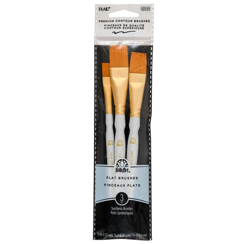 Afbeelding laden in galerijviewer, Folkart • brown nylon brush set 3pcs