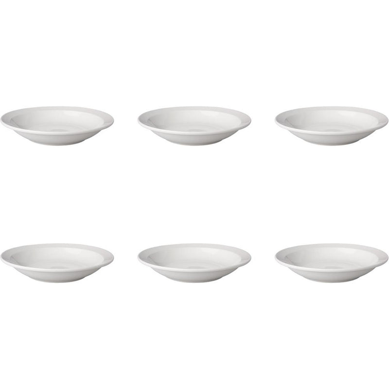 Afbeelding laden in galerijviewer, Mammoet bord diep budgetline 21,5 cm smalle rand porselein wit (set van 6 )