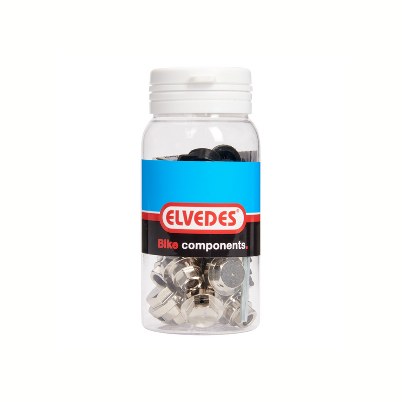 Afbeelding laden in galerijviewer, Schroefnippels met E-caps Elvedes rollerbrake BR-IM81 80 55 45 - messing (15 stuks)
