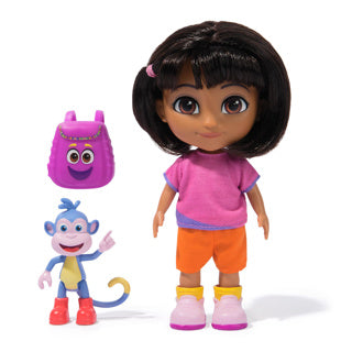 Afbeelding laden in galerijviewer, Dora pop 15 cm met rugzak en boots | 2 stuks