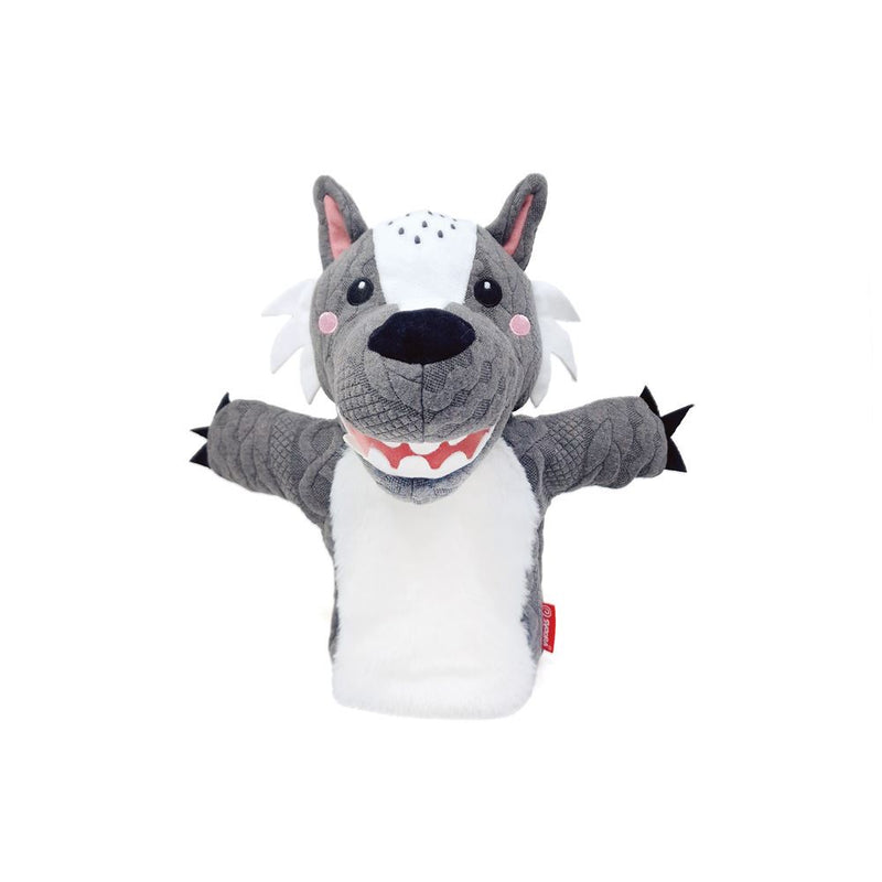 Afbeelding laden in galerijviewer, Handpop wolf. 25 cm. 3+