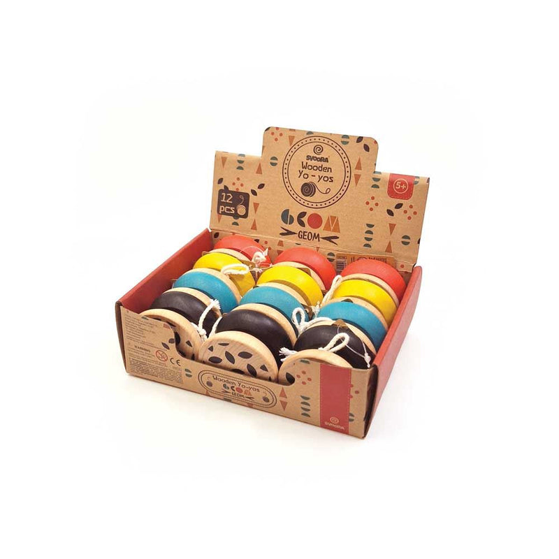 Afbeelding laden in galerijviewer, Dsp. houten yo-yo's. geom. 4 ass 6+