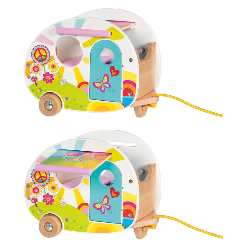 Afbeelding laden in galerijviewer, Goki houten happy campers caravan speelgoed
