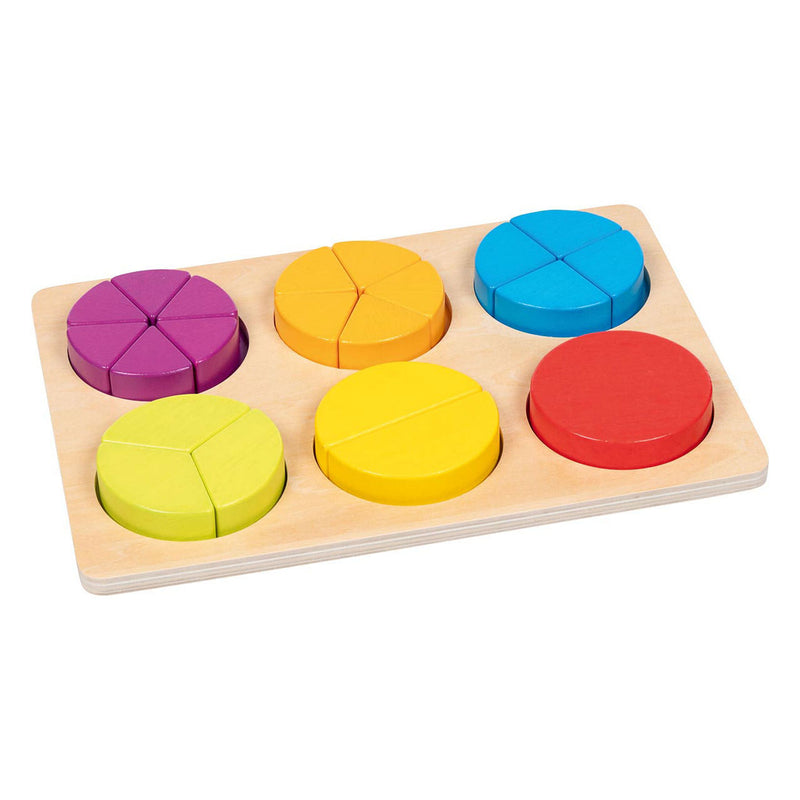 Afbeelding laden in galerijviewer, Goki houten leerpuzzel breuken, 22dlg.