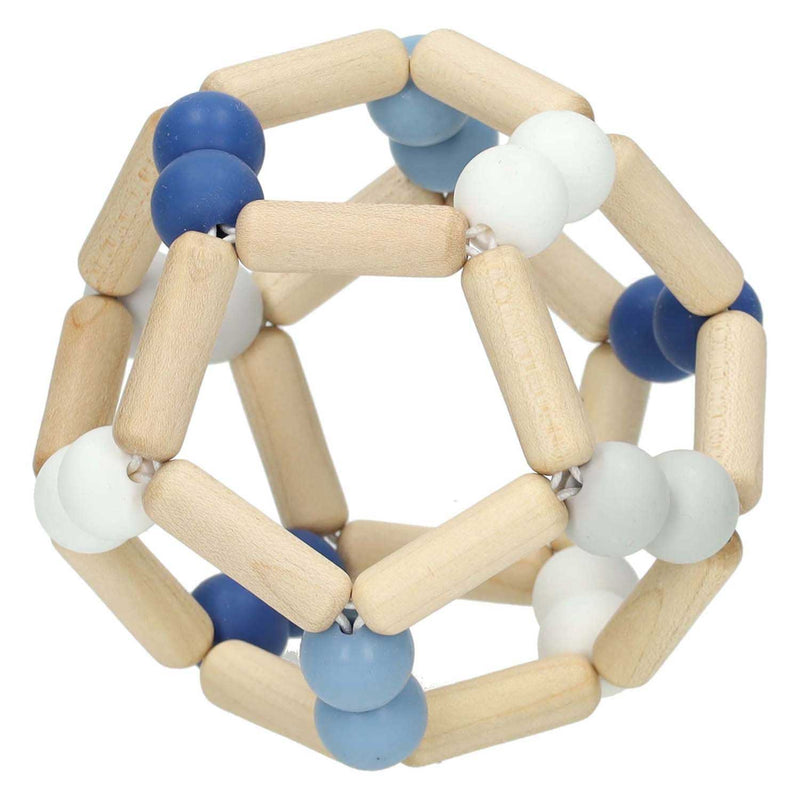 Afbeelding laden in galerijviewer, Goki houten grijpring elastische bal blauw