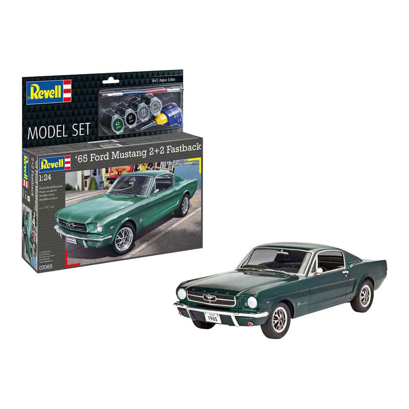 Afbeelding laden in galerijviewer, Revell modelbouwpakket - 1965 ford mustang 2+2 fastback 1:24 - 82dlg. - incl. basiskleuren verf