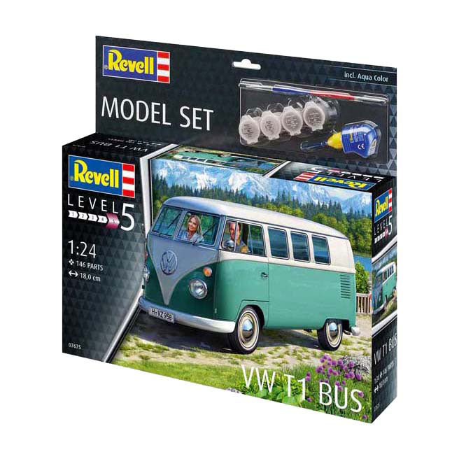 Afbeelding laden in galerijviewer, Revell modelbouwpakket - vw t1 bus 1:24 - 146dlg. - incl. basiskleuren verf