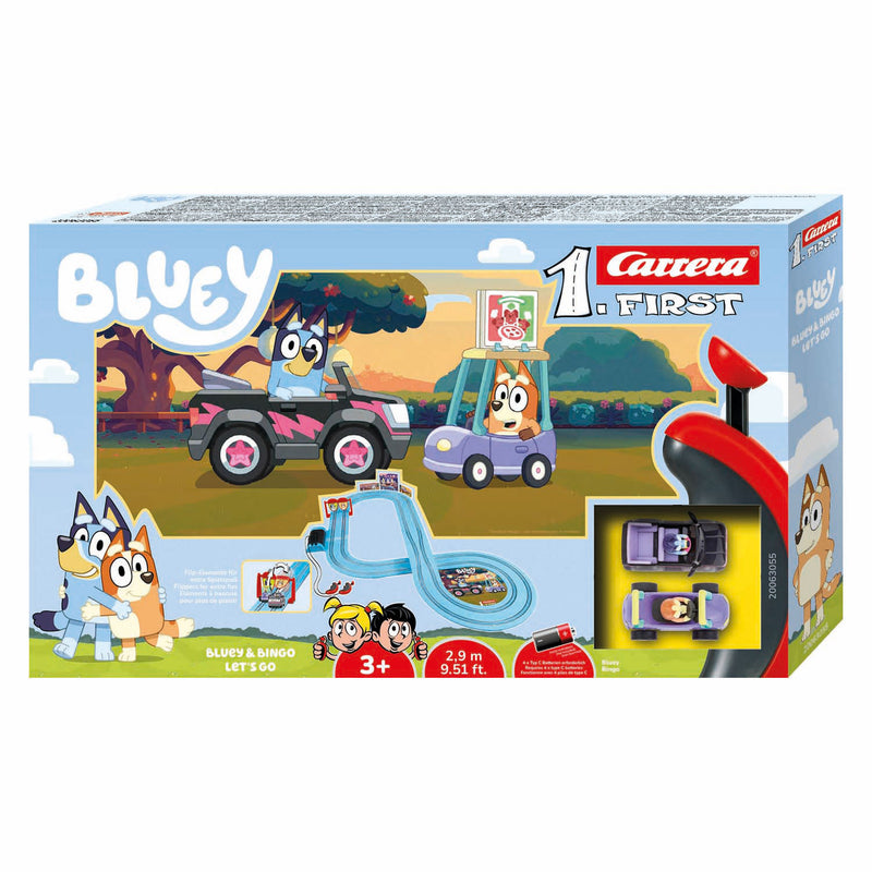 Afbeelding laden in galerijviewer, Carrera first racebaan - bluey vs. bingo let's go 2,9m