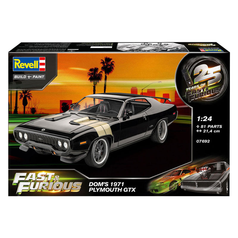 Afbeelding laden in galerijviewer, Revell modelbouwpakket fast furious - dominic's 1971 plymouth gtx 1:24 - 81dlg.