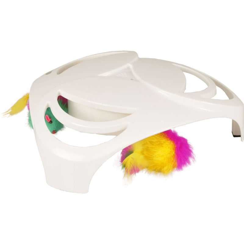 Afbeelding laden in galerijviewer, FLAMINGO FLAMINGO Kattenrolspeelgoed Helico 25x25x8 cm wit