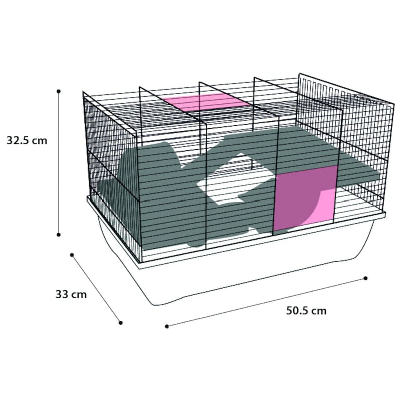 Afbeelding laden in galerijviewer, FLAMINGO FLAMINGO Hamsterkooi Jaro 2 50,5x33x32,5 cm zwart en blauw