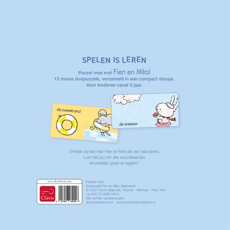 Afbeelding laden in galerijviewer, Duopuzzel fien en milo. 2+