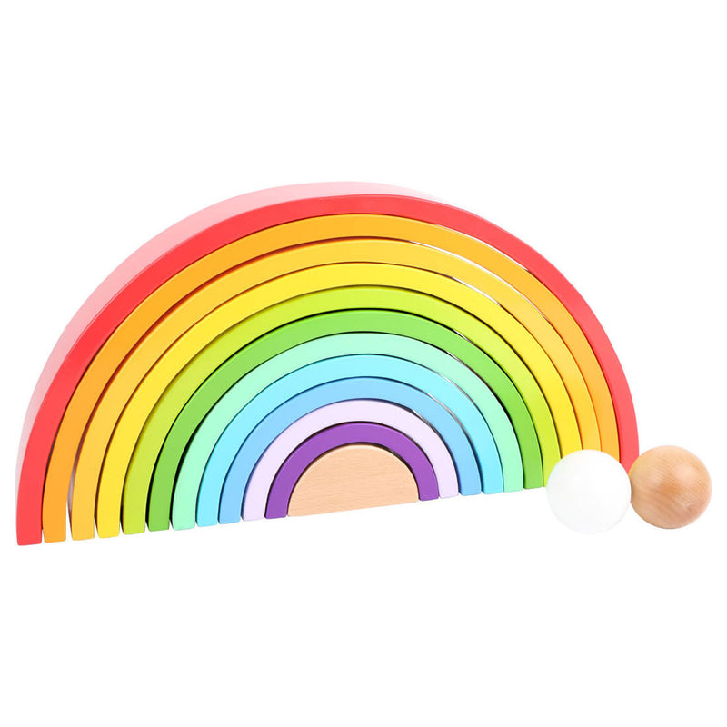 Afbeelding laden in galerijviewer, Small foot - houten bouwblokken regenboog xl, 14dlg.