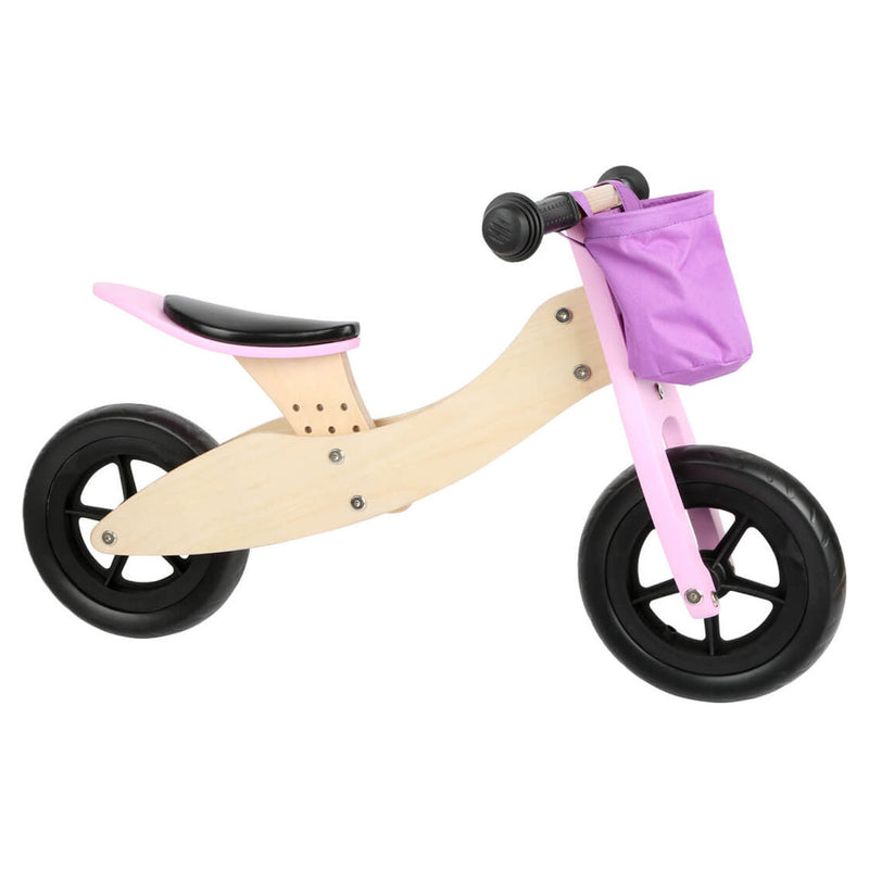 Afbeelding laden in galerijviewer, Small foot - houten driewieler en loopfiets 2in1 maxi roze