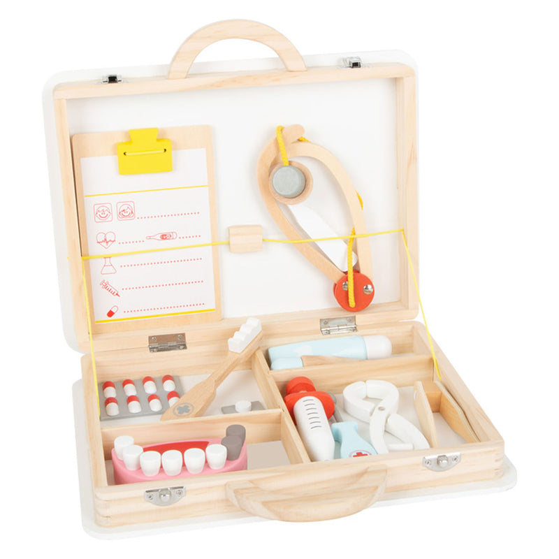Afbeelding laden in galerijviewer, Small foot - houten dokter en tandarts 2in1 set in koffer