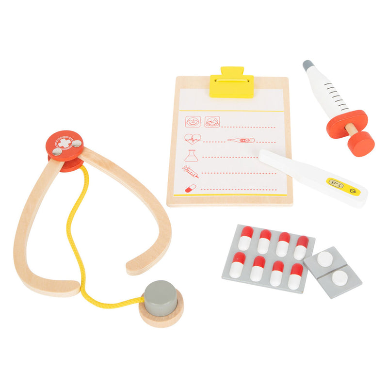 Afbeelding laden in galerijviewer, Small foot - houten dokter en tandarts 2in1 set in koffer
