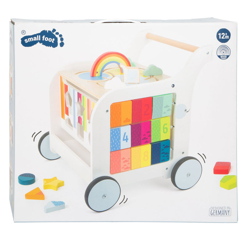 Afbeelding laden in galerijviewer, Small foot - houten baby walker loopwagen bloemen