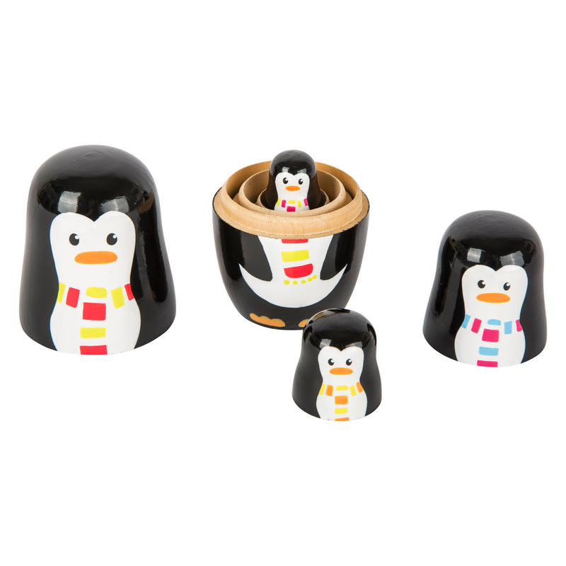 Afbeelding laden in galerijviewer, Small Foot Houten Matroesjka Poppen Pinguin Familie