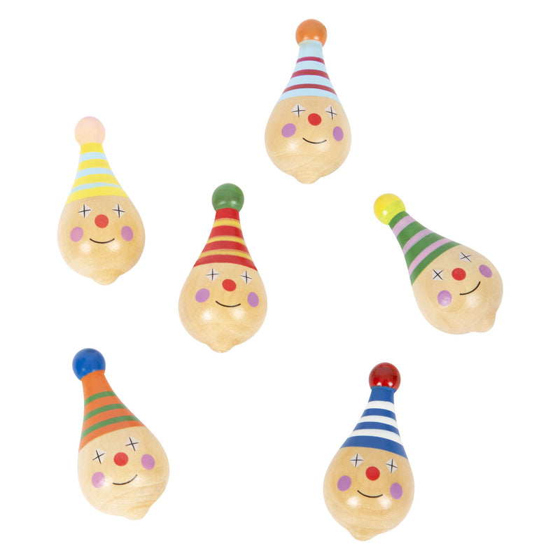Afbeelding laden in galerijviewer, Small foot - houten tol clown - 6st.